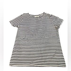 Club Monaco Black White Striped T Shirt Cotton Modal Size Medium